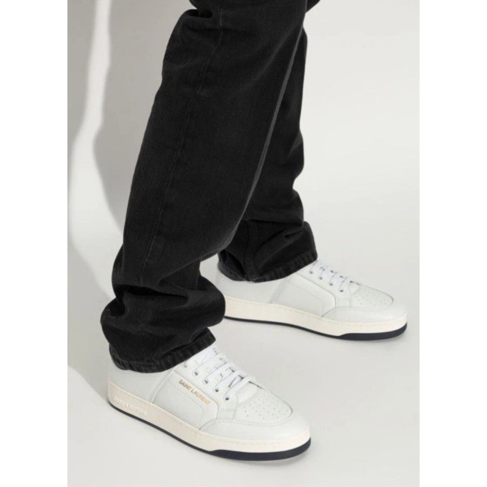 Saint Laurent SL61 Low Top Leather Sneaker White Women's Size 40 NEW